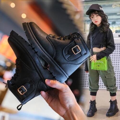 Girl Martin Boots Childrens Boots Boys British Hundred Plus-Up Boots Boys Boots Shoes Girl Girl Boots Winter Boots for Girls