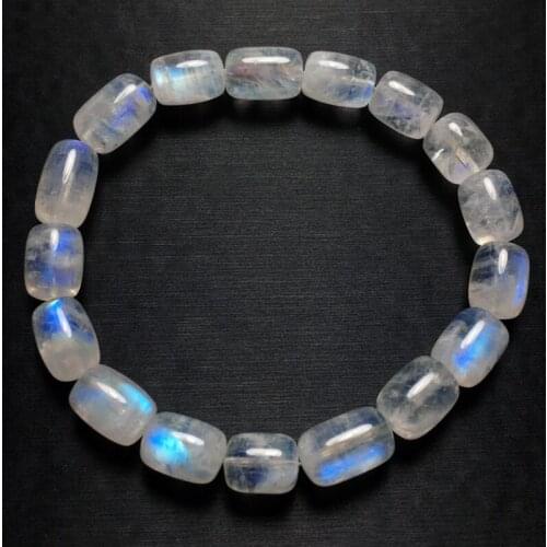 Sri Lanka ice kinds of natural color blue moonstone barrel bead bracelet moonstone hand bunch of female jewelry gifts