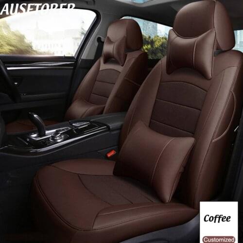 AUSFTORER Custom Cowhide Seats Cover for Lincoln MKT Leather Automotive Seat Covers Car Cushion All 3 Rows Supports Accessories