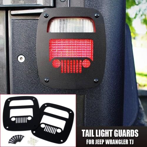 Black Rear Tail light Guard Cover for 1997 - 2006 Jeep Wrangler TJ