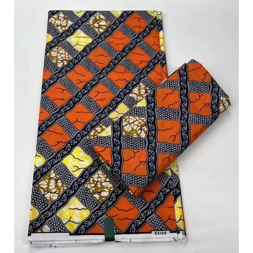 ESEWING Ankara African Wax Print Fabric 100% Cotton 6 Yards for Sewing wax dress Ghana Nigeria Wax Fabric 071116