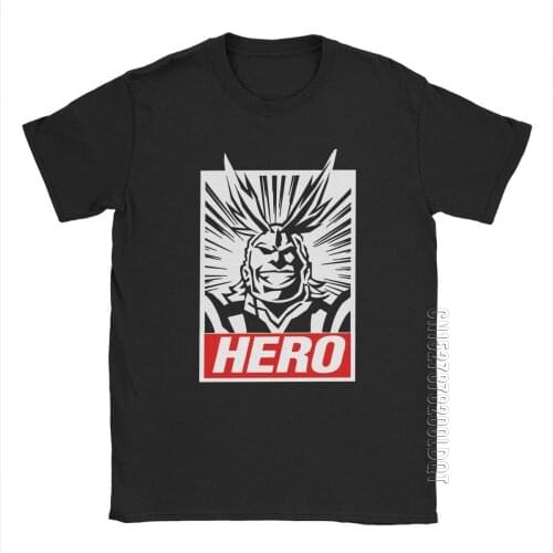 My Hero Academia Boku All Might Mans T Shirt Novelty Cotton Short Sleeves Basic Tees Crewneck T-Shirt Printing Tops
