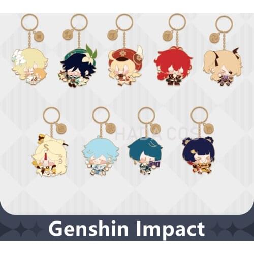 Game Genshin Impact Mondstadt Liyue Harbor Dulic Venti Klee Keychain Cosplay Cartoon Itabag Pendant Key Rings Xmas Gifts New