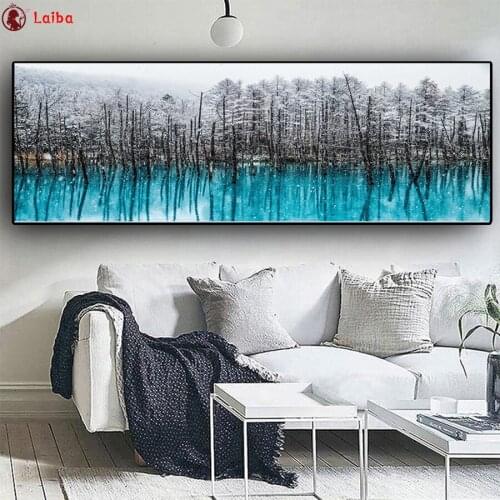 Full drill square Crystal Paintings Nordic snow forest scenery Diamond Embroidery Full round 5d Diy diamond painting Mosaic