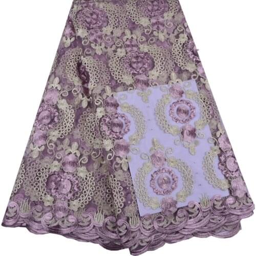 Pink Onion Gold Nigerian Wedding Lace African French Net Mesh Beaded Stones Lace Fabric High Quality Tulle Lace For Dress S1374