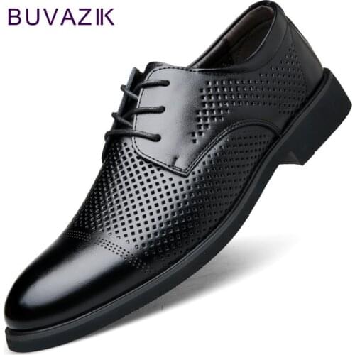 Genuine Leather Oxford Shoes for Men Breathable Formal Shoes Pierced Designer Business Classic Men Dress Shoes Chaussure Homme