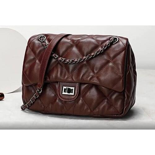 The New 2021 Trendy leather Rhombus Chain Handbags high-quality one-shoulder messenger handbags famous brand small square bags