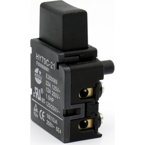 1pcs KEDU HY79C-21 16A 125/250V Industrial Self-locking Toggle Switch Power On Off Switches for Trigger Drill Saw Hammer Grinder