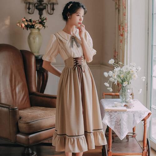 French Sweet Suspender Dress Suit Womens Summer New Cute Short Sleeve Shirt And Strap Dress College Style Two Piece Dress aq1204