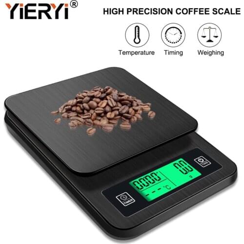 Yieryi Portable Coffee Scale 2kg/1g 1kg/0.1g With Timer Electronic Digital Kitchen Scale High Precision LCD Electronic Scales