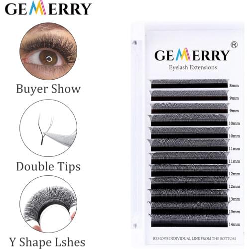 GEMERRY YY Lashes Eyelash Extensions Premade Fan Lashes Individual Faux Mink Matte Lash Extension C/D Mix8-14mm Makeup Wholesale