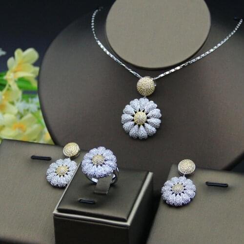 Luxury Disco Balls Cubic Zircon Nigerian Necklace Earring Jewelry Sets For Women Wedding Indian Dubai Bridal Jewelry Sets