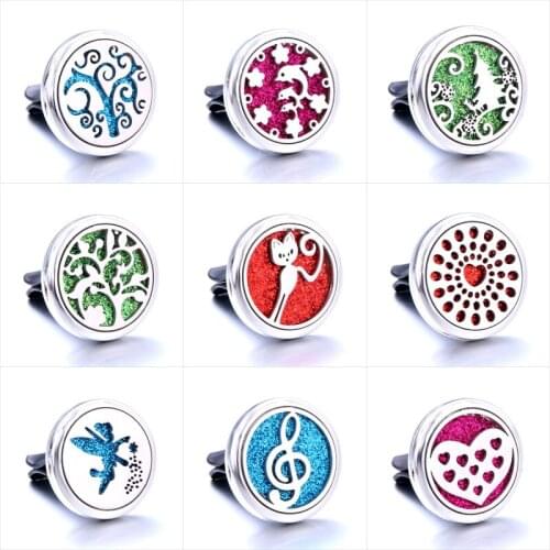 Tree of Life Detachable Car Air Diffuser Stainless steel Freshener Essential Oil Diffuser perfume Aromatherapy Locket Gift