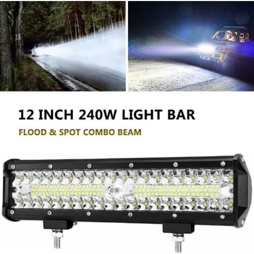 12 inch 240W LED Light Bar For Car Driving Vehicle Offroad Accessories 4x4 Truck ATV SUV Work Light Car Headlight Combo Beam