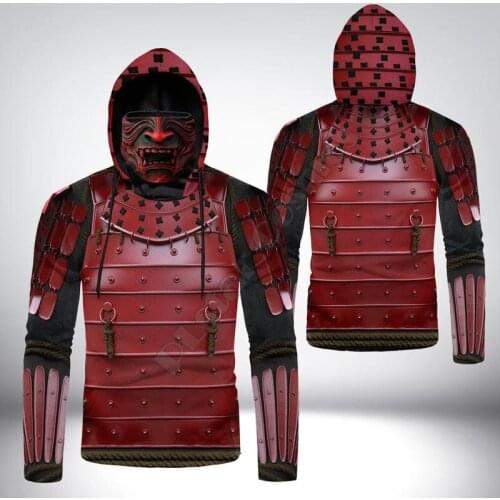 SAMURAI 3D Printed Hoodies Harajuku Fashion Sweatshirt Women Men Casual Pullover Hoodie Mask Warm Drop Shipping