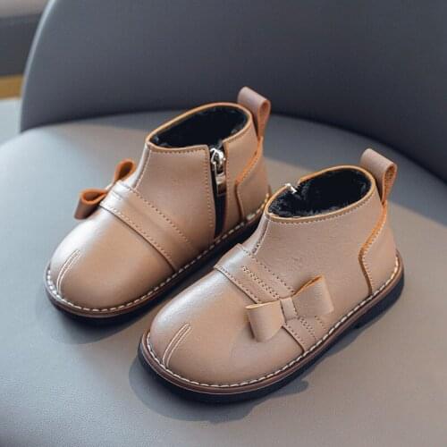 Girls Winter Snow Boots Children Bow Toddler Boots Warm Fur Soft Sneakers New Baby Snow Boots Cotton Shoes Kids Footwear E294