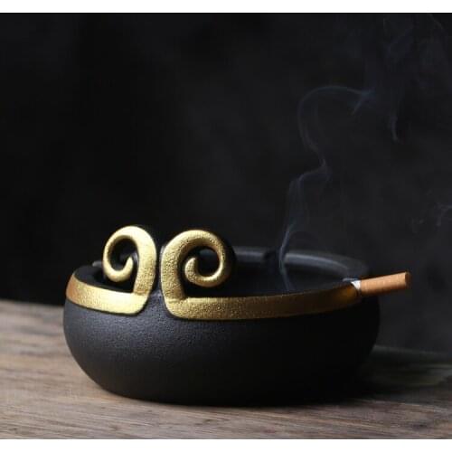 Gold Hoop Circle Ashtray Tight Hoop Mantra Creative Home Decoration Furnishings Office Living Room Tea Several Gifts