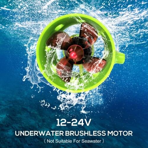 1000KV Underwater Brushless Motor Clockwise with 4-Blade Propellers 12-24V Electric Motor Drive Engine for RC Bait Boat