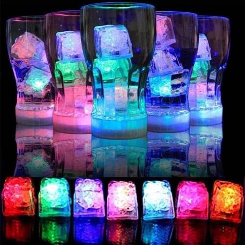 12pcs/set LED Ice Cubes Glowing Party Ball Neon Flashlight Luminous Christmas Festival Wedding Wine Glass Decoration Supplies