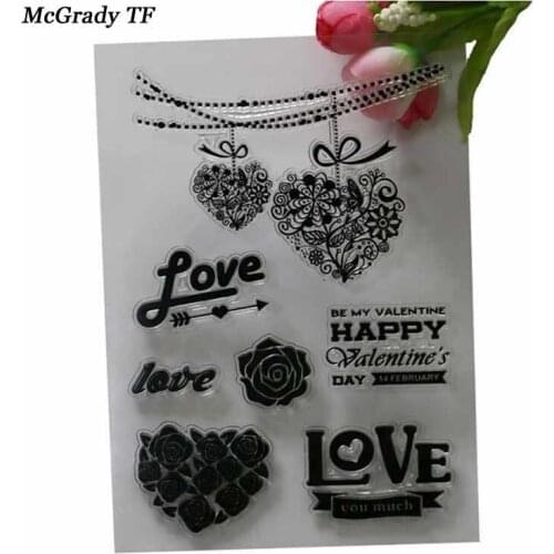 Novelty Heart Note Pattern Silicone Clear Standard Stamp DIY Scrapbooking Diary Seal Craft Stamp Decoration Supplies Card Making