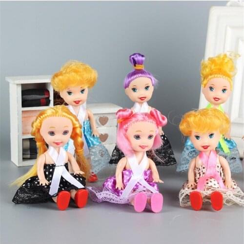 5PCS 11CM Girls Doll Toy Small Doll with Dress Shoes Cute American Doll Toys Children Kids Girl Birthaday Gift