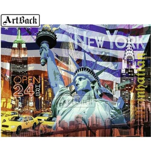 5d diy diamond painting "New York" landscape pattern 3D diamond embroidery full square / round drill rhinestone mosaic