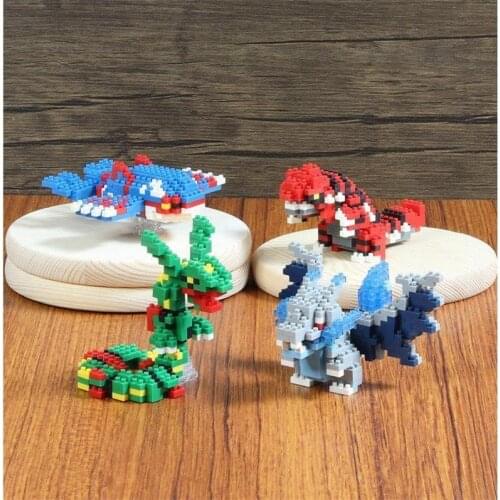 60 New Styles Pokemon Genuine Building Blocks Toys Pikachu Charizard Rayquaza Anime Model Mini Assembled Education Game Graphics