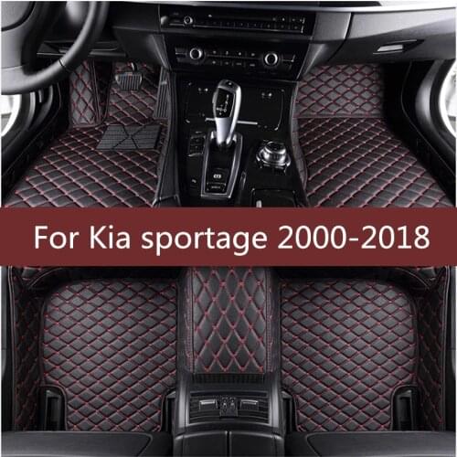 Car Floor Mats Flash Mat Leather Custom Foot Pads Automobile Carpet Car Cover For Kia sportage 2000-2014 2015 2016 2017 2018