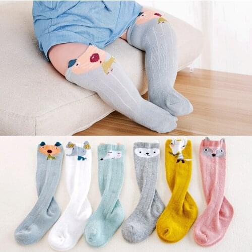 0-3Y Newborn Baby Boy Girl Socks Kids Boys Girls Knee High Long Socks Cute Animal Print Cotton Toddler Sock Children Meias Bebe