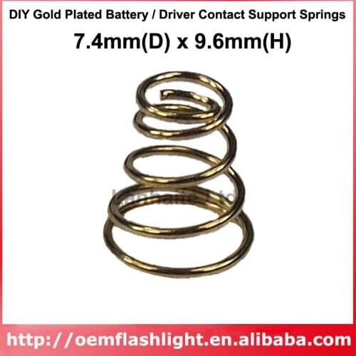 DIY Gold Plated Battery / Driver Contact Support Springs 7.4mm(D) x 9.6mm(H) - 10 pcs
