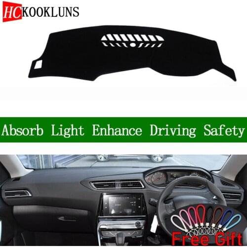 For Peugeot 308 2016 2017 2018 2019 Right Hand Drive Dashboard Cover Car Stickers Sun Shade Dash Mat Carpet Interior Accessories