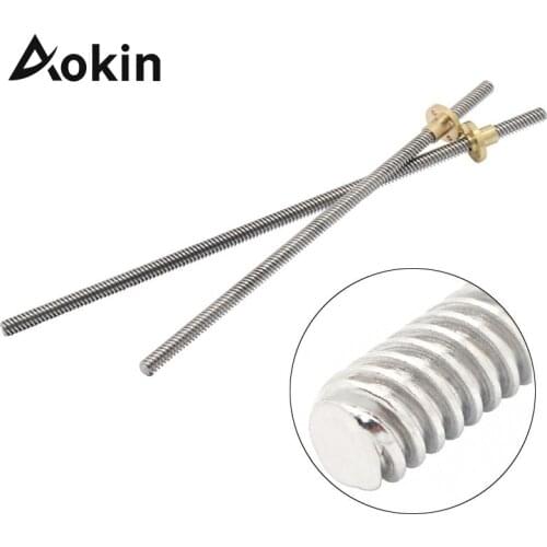 T8 Lead Screw 8mm 100mm 150mm 250mm 300mm 330mm 350mm 400mm 500mm Trapezoidal Screws Copper Nuts Lead Screw for 3D Printer Parts