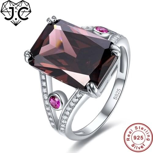 J.C Unisex Wedding Ring Fine Jewelry Emerald & Spessartine & Blue & Ruby Topaz 100% Solid 925 Sterling Silver Ring Size 6 7 8 9