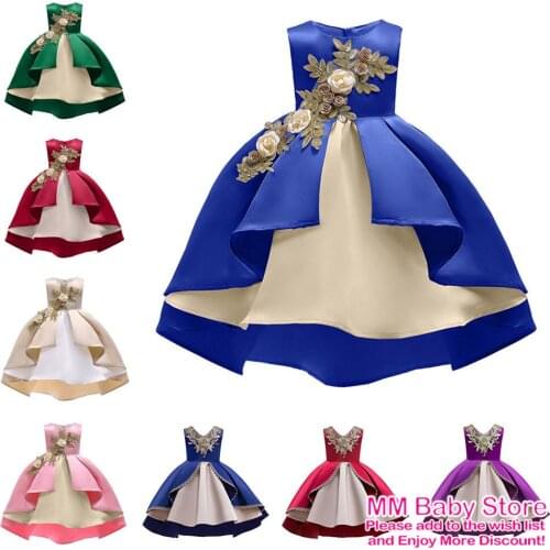 2-10Years Summer Childrens Embroidery Dresses Flower Girls Wedding Dress Kids Prom Dresses Baby Clothes Princess Party Vestidos