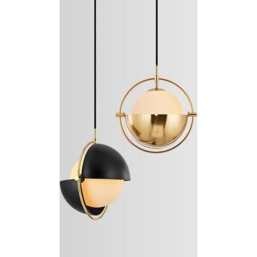 Loft Gold Pendant Light Retro Glass Ball Hanging Lamp Kitchen Light Fixture Dining Hanglamp Living Room Luminaire