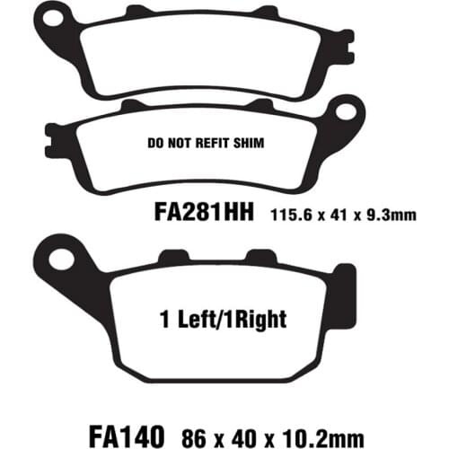 Motorcycle For Honda FES 125 3/4/5 Pantheon 2003 2004 2005 2006 Motorcycle Brake Pads Front Rear