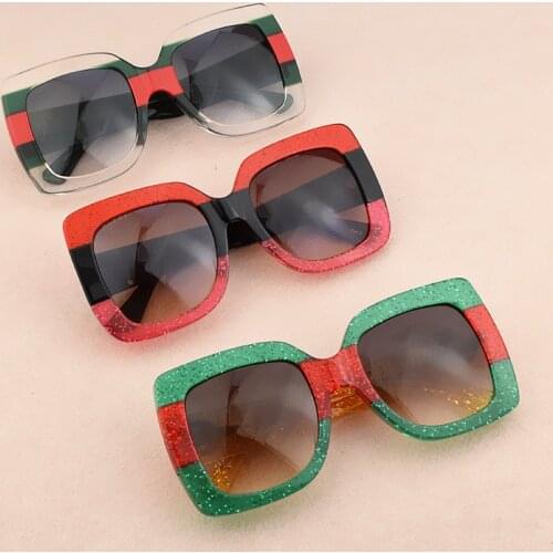 New Brand Big Square Sunglasses Ladies Brand Designer Mirror Shades Female Sunglass Women 2019 Driving Sun Glasses GG0083S UV400