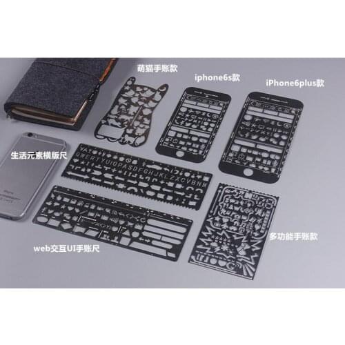 Scrawl Originality Hollow Out draw Ruler Stainless Steel Template Ruler Stencils for painting