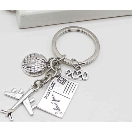 Personality Creative 2020 No matter where you travel Keychain Friendship Best Friends Airplane Earth Jewelry Keychain