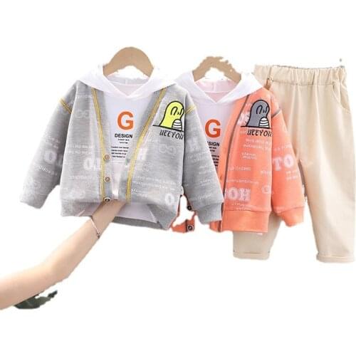 Autumn Children Clothes Baby Boys Jacket Suit T-Shirt Pants 3Pcs/sets Spring Kids Infant Clothing Toddler Sportswear 0-5 Years