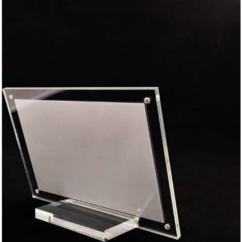Clear Acrylic Table Card Sign Plexiglass Table Card Display Stand Photo Frame Holder Showing Photo Frame With Base New