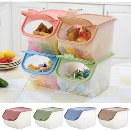 Clear Plastic Storage Boxes Kitchen Rice Grain Cereal Dispenser Food Storage Container Kitchen Utensils Organizer Boxs
