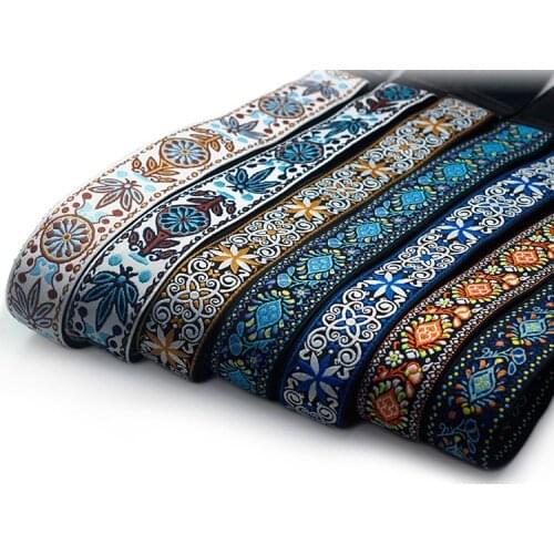 Embroidered Guitar Strap National Style Shoulder Strap Ribbon Musical Instrument Strap Guitar Strap Instrument Guitar Part