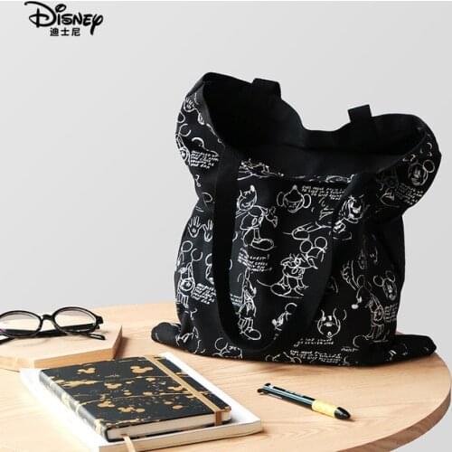 Disney Mickey mouse Cartoon Lady plush backpack canvas women High capacity bag shopping portable shoulder girl gift