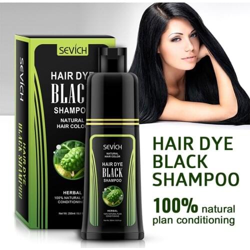 Sevich Hair dye Black Shampoo 250ml Fast Dye Hair Shampoo Natural Anti Hair Loss Moisturizing Refreshing Black Hair Care