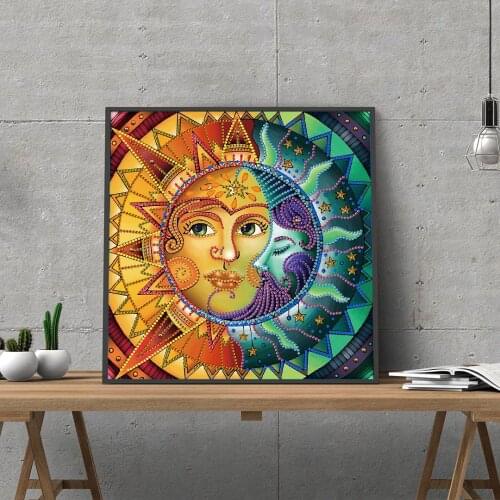 Smiley Sun Moon luminous Bright diamond painting glowing in the dark DIY 5D diamond mosaic embroidery painting home decor