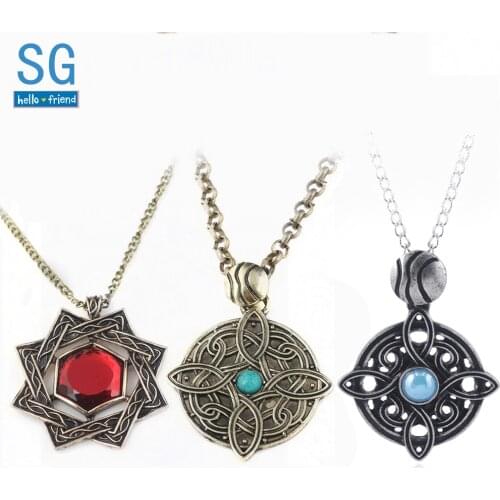 The Elder Scrolls Amulets and mascot of Mara Arkay Morrowind jordan symbol Pendants Necklaces Dark Brotherhood Dinosaur Triangle