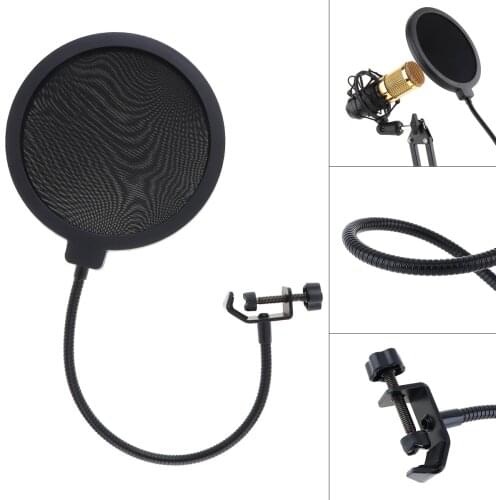 Universal Double Layer Studio Microphone Flexible Wind Screen Mask Mic Pop Filter Shield for Speaking Recording Accessories