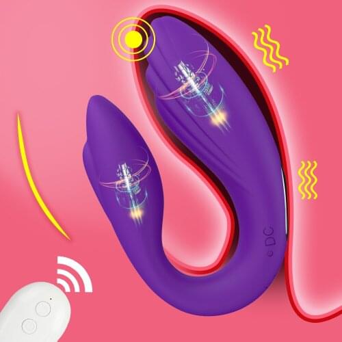 USB Rechargeable U Type Vibrator Wireless Remote Double Motor Vibrator Clitoris Stimulation G-spot Massager Sex Toys for Women