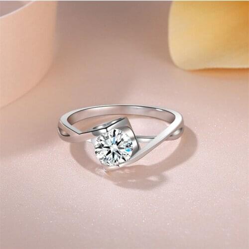 Inspired design new product silver inlaid carat diamond ring exquisite light luxury ladies anniversary engagement ring